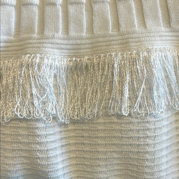 ST.JOHN  White Ribbed Ruffled Midi Dress - Picture 10 of 16